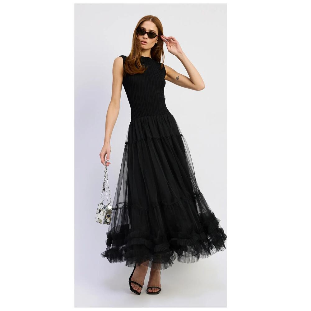 NEW En Saison Darcy Sleeveless Tulle Midi Dress Size Large - Picture 14 of 14